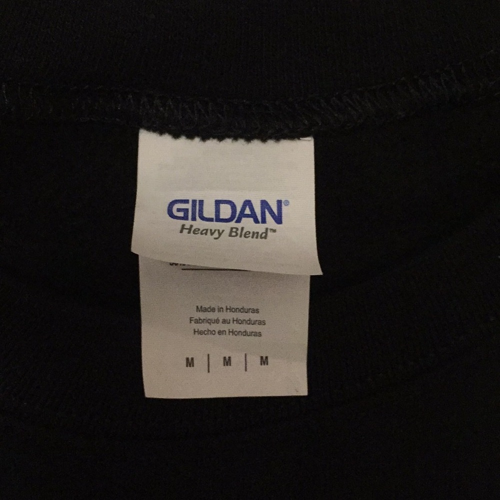 SWEATSHIRT NEW GILDAN back to school 'Beaming' logo black warm fall travel - Picture 7 of 14